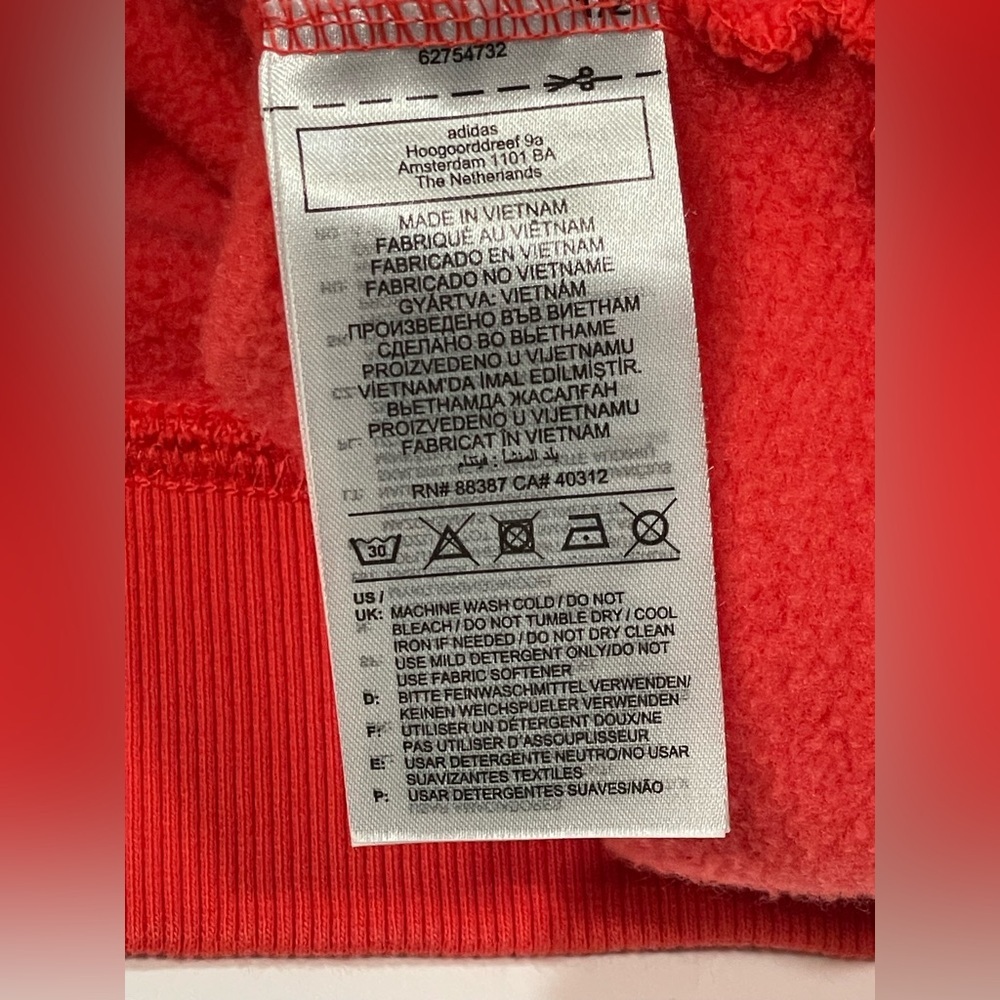 Adidas Sportswear Women's OVERSIZED HOODED SWEATSHIRT Orange M HN6826 - Picture 6 of 7